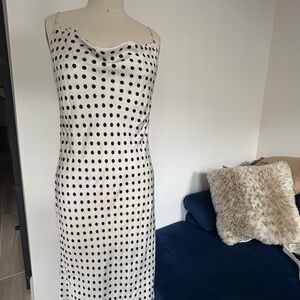 Zara Black and White Cowl Neck Slip Dress
